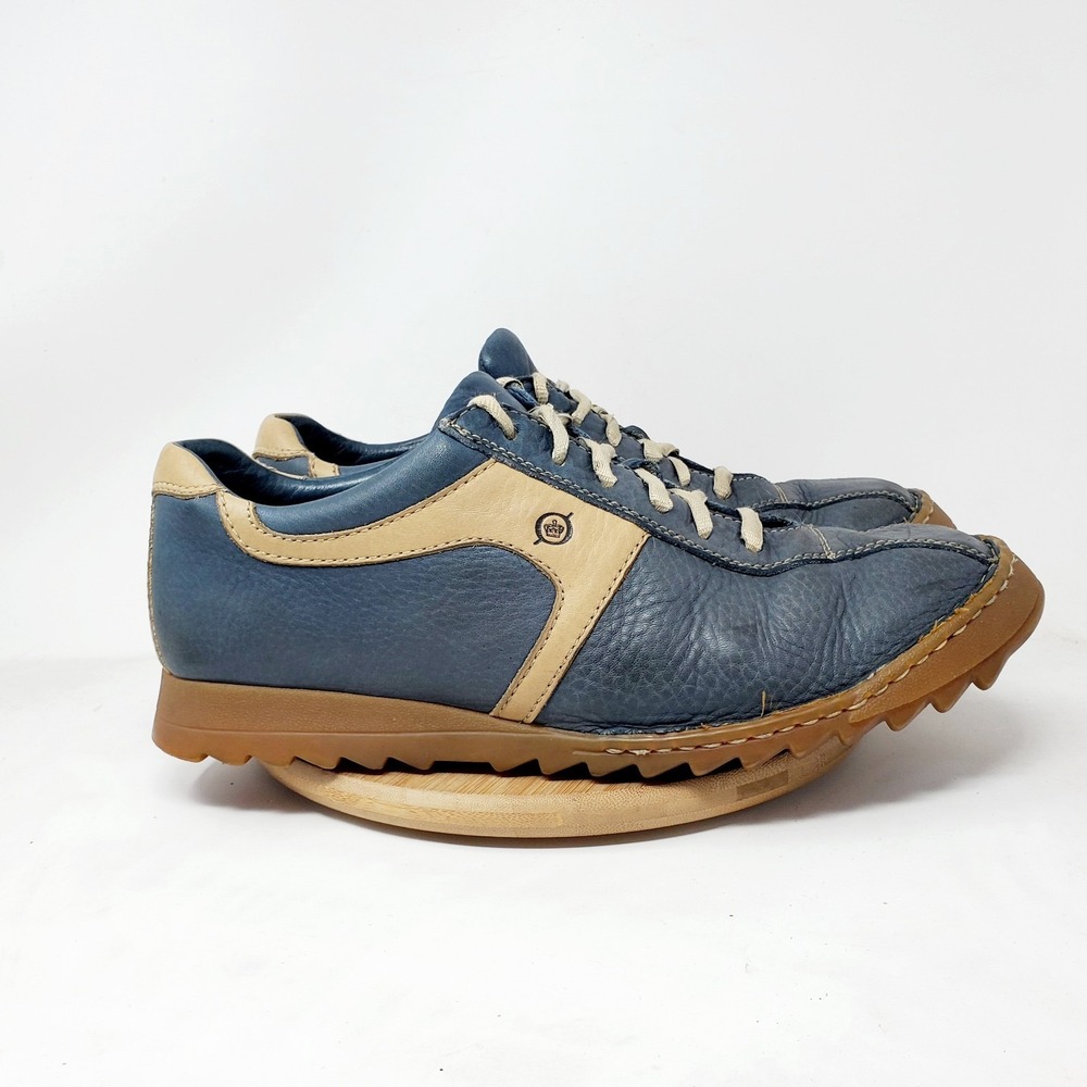 Born Shoes Mens 11 Euro Retro Bowling Distressed Blue Leather Pelotas Sneaker
